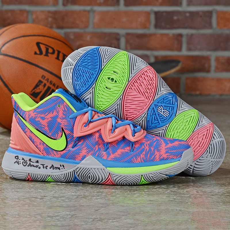 New Nike Kyrie 5 Blue Pink Fluorscent Green Shoes